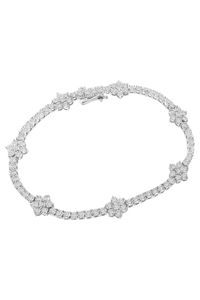 1.0 cttw Miracle-Set Diamond Floral Station Tennis Bracelet